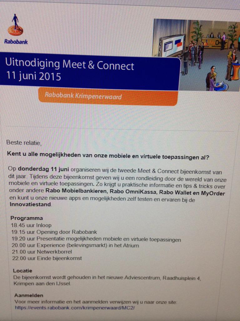 sjongenburger's tweet photo. De volgende meet en connect staat gepland op 11 juni met als thema virtuele toepassingen. #rabokwaard #Krimpenerwaard http://t.co/NqSOtFilwE