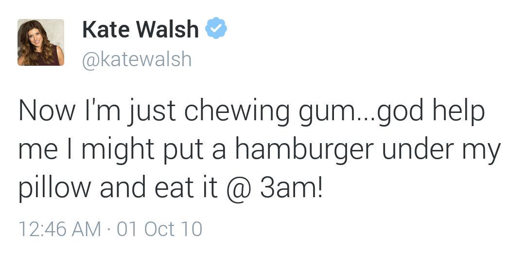 KateWalshDaily's tweet photo. Kate Walsh wouldn't make a good diet coach! #DailyRandomWalshTweet http://t.co/Tkk11ZfI0d