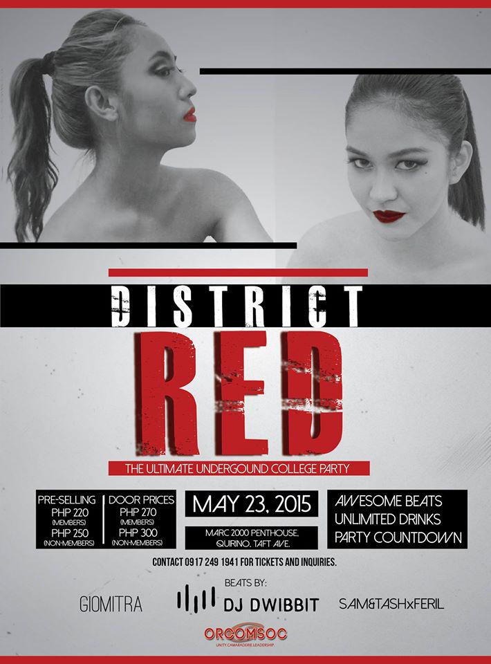 orcomsoc's tweet photo. Sound the alarm! Come in your best red/black/white attire and end the year with us at #DistrictRed. Rave on! http://t.co/P4FA1exlY2