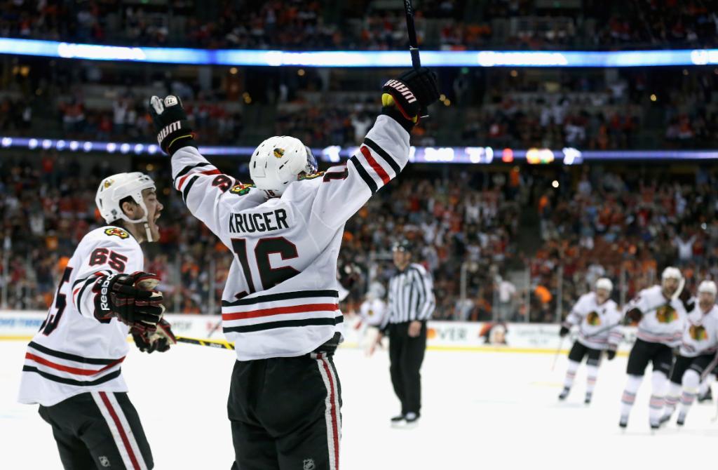 NHL's tweet photo. (Triple) OT Hero. #StanleyCup http://t.co/FDHUQmG0xC