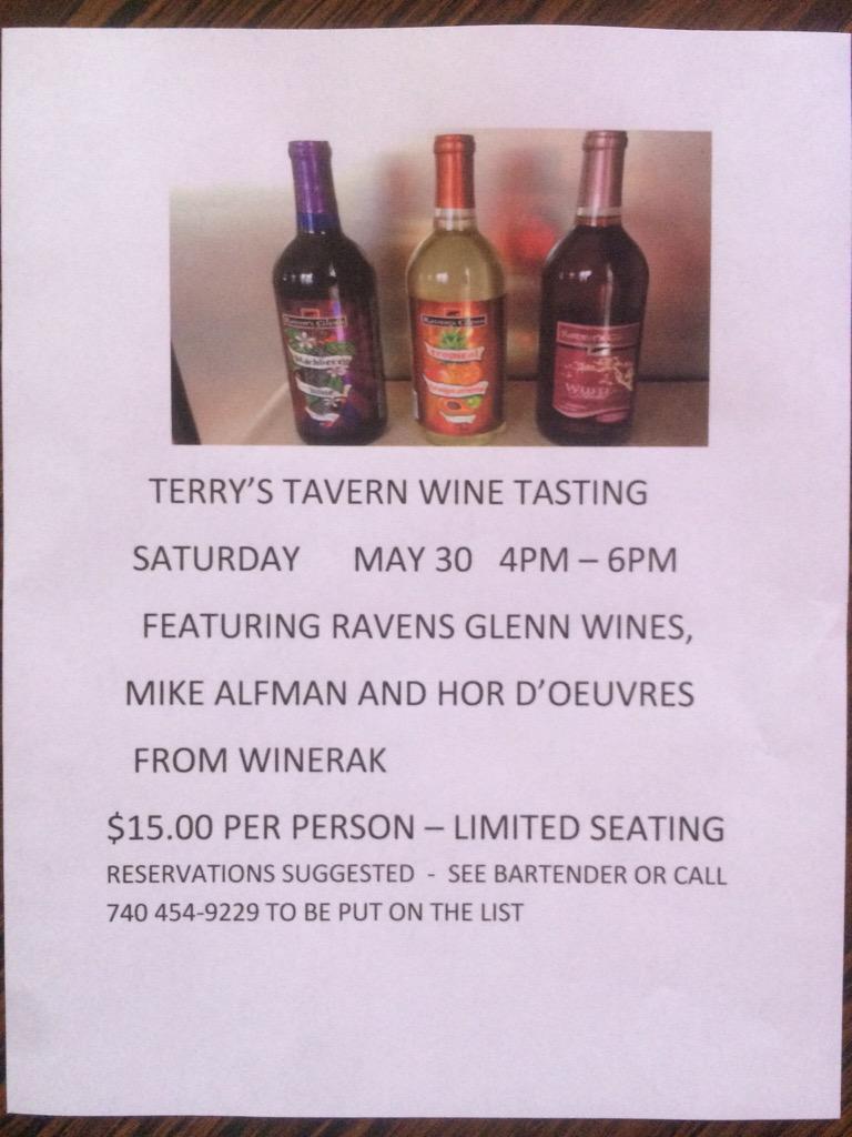 8Tavern's tweet photo. Ravens Glenn - Wine Tasting at Terrys Tavern on May 30. 4:00pm http://t.co/sBdh87x5Vl