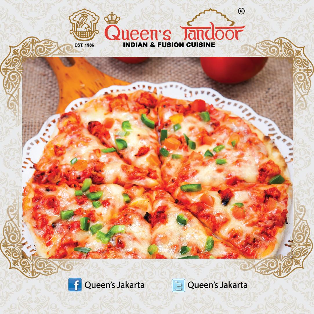 Medium or paper-like crust Pizza combined tandoori pastes creating an exciting fusion of Italian &amp; Indian Cuisine.
