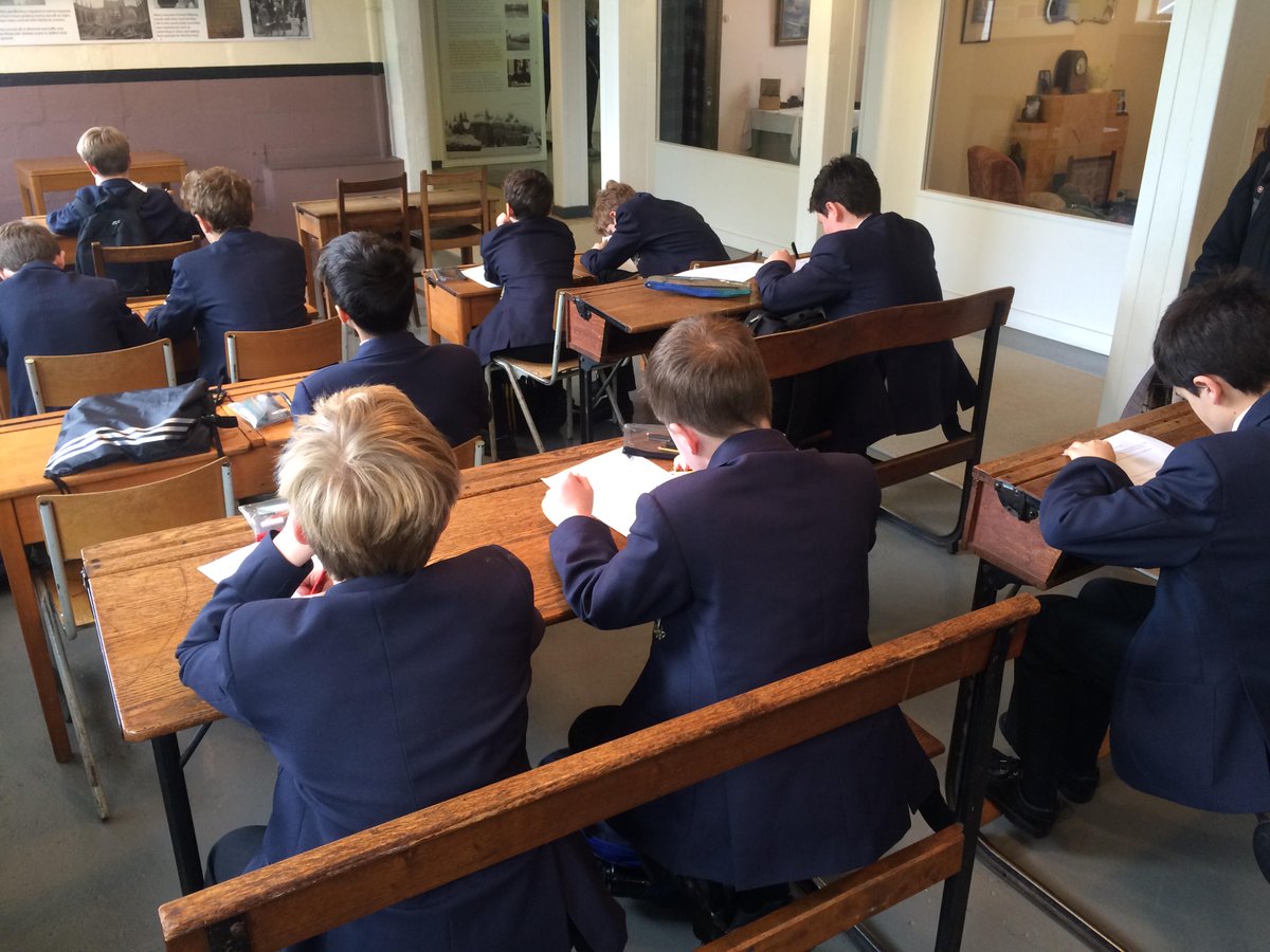 DCGSVisits's tweet photo. Yr7 Bletchley Park:  Yr7 in a wartime classroom. Just when they thought they had escaped lessons! http://t.co/AEAQH3ml5h