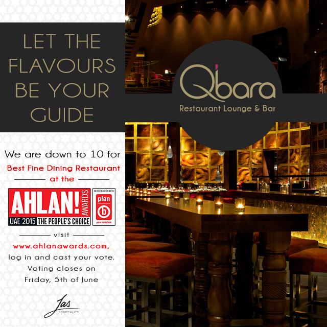 QbaraDubai's tweet photo. #Qbara is in the running for the Best Fine Dining category in the #AhlanAwards visit http://t.co/WYfQRRh71e and vote! http://t.co/vOMgb1HXcp