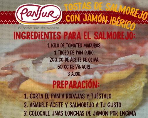 Tóstas de salmorejo con jamón ibérico, con el Pan de Pansur, ¡no valen trampas! #RecetasConPansur #DietaMediterránea
