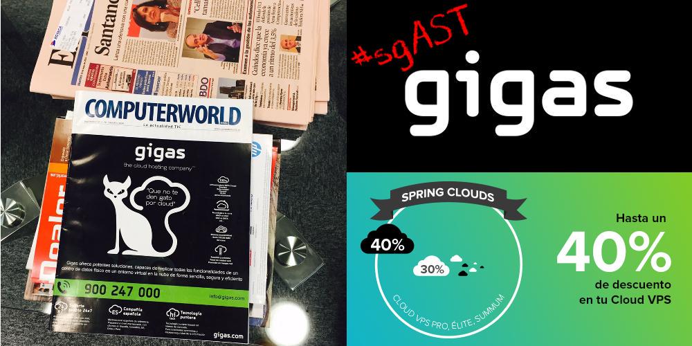 StartupGrindAST's tweet photo. Nuestro patrocinador @gigas en la portada de @ComputerworldES y mañana empieza promo #Cloud #SpringClouds #sgAST http://t.co/074IiZIe0f