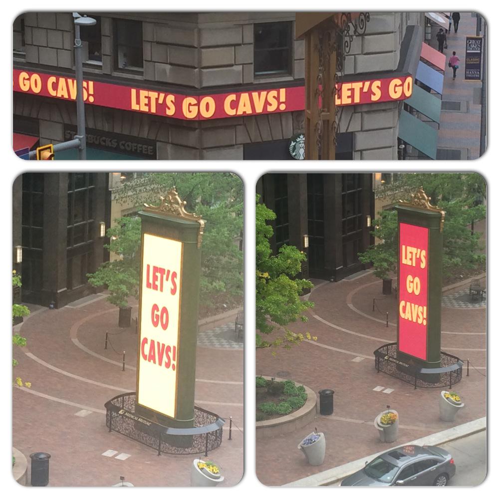 PartnersRiley's tweet image. .@playhousesquare is lit up with @cavs fever! #ALLinCLE #LetsGoCavs