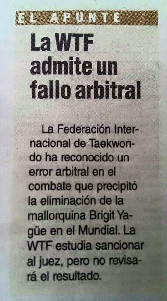 SportSocialClu6's tweet photo. ¡¡VERGONZOSO!!
"Ahora" reconocen el error arbitral que dejó sin medalla en el Mundial de #Taekwondo
a @Brigitteyague http://t.co/k67XIamenH