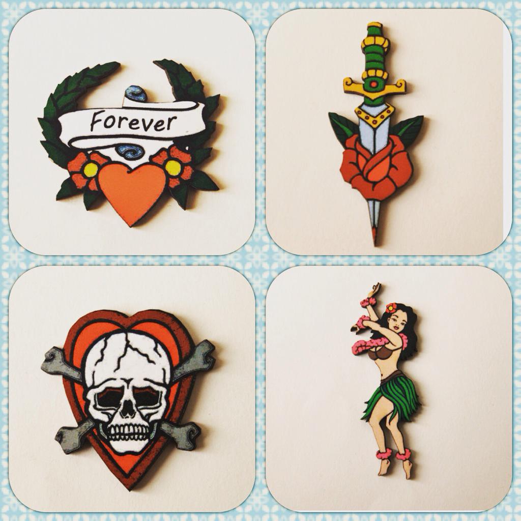 _TheRowanTree_'s tweet photo. #tattoo inspired brooches over at my #etsy shop! http://t.co/OcCUchgspo #ink #jewellery #buy #sell #htlmp http://t.co/Tnv5cfhxJ7