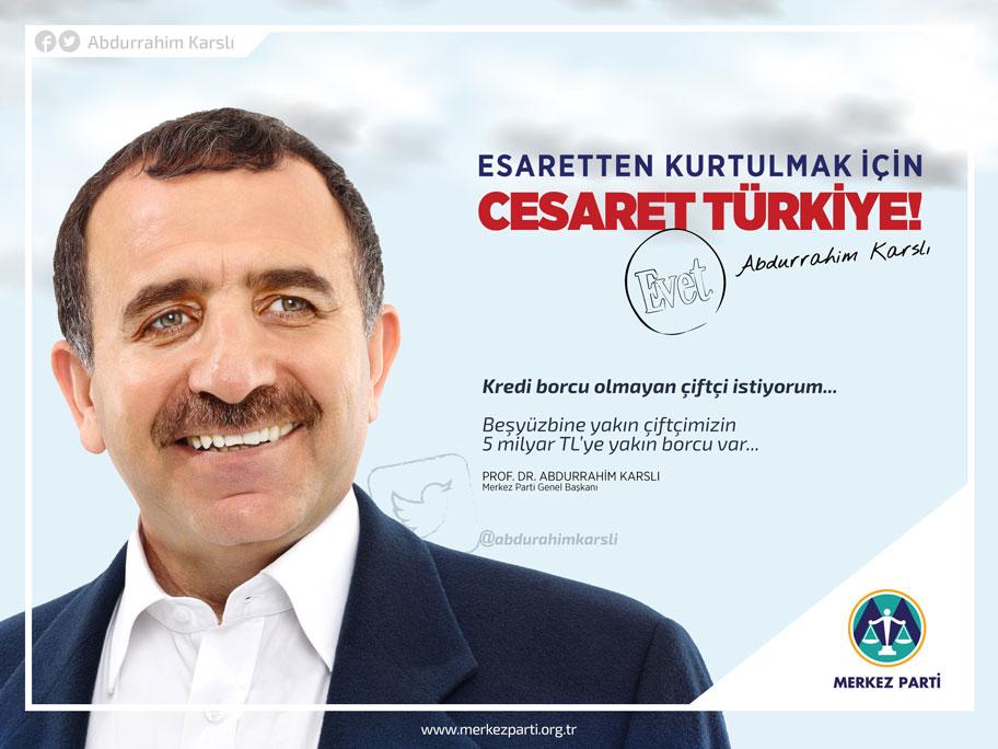 Abdurahimkarsli's tweet photo. Kredi borcu olmayan çiftçi istiyorum...
#CesaretTürkiye http://t.co/JRco3yccuh