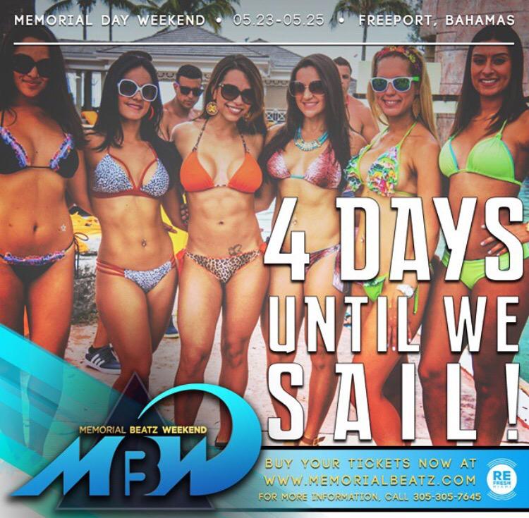 memorialbeatz's tweet photo. 4 DAYS LEFT!!! BEFORE WE SAIL OFF TO THE BAHAMAS, RAISE YOUR HANDS UP!! 🙌 http://t.co/oTrX1i6BUo