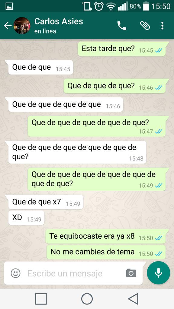 UVE_Rap's tweet photo. Y estas son mis conversaciones con @charlywis . Como podreis comprobar sin arduos debates intelectuales entre genios http://t.co/1vsYRDuNUB