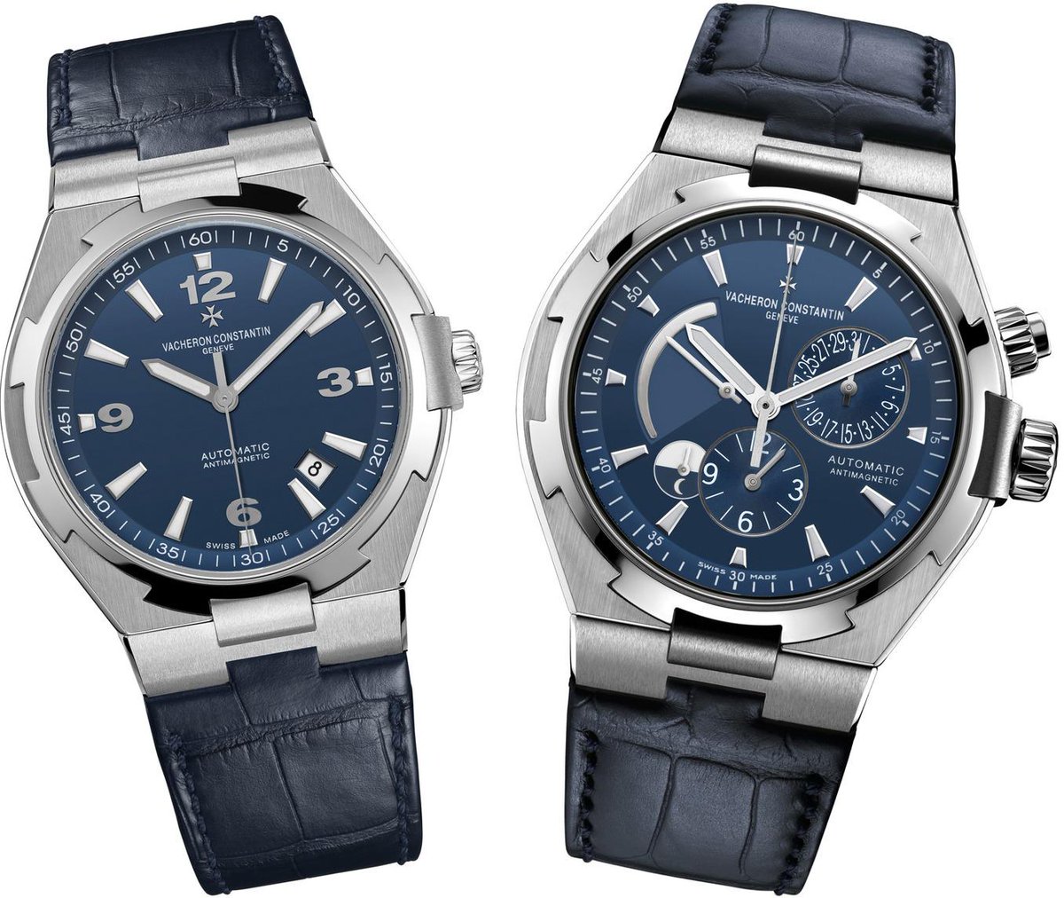 WatchAgora's tweet photo. New @Vacheron1755 Overseas Date Automatic and Dual Time with beautiful blue dials. Details ➔ http://t.co/9g9YBggDiQ http://t.co/VxZG24IMVm
