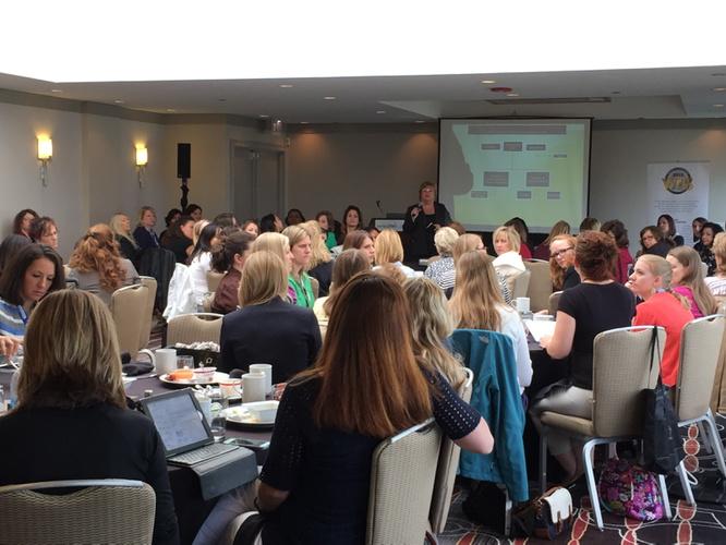 WTS_Org's tweet photo. Marcia Ferranto welcomes WTS Chapter Leaders at the #wtsconference http://t.co/IIkm9H1h2c