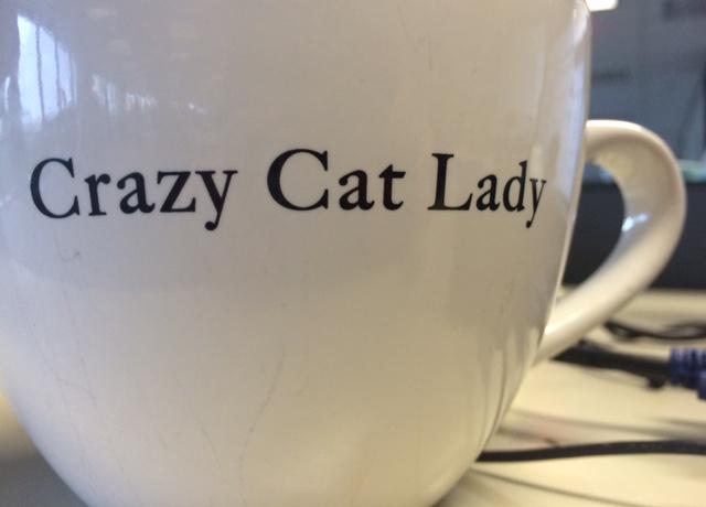 servicehook's tweet photo. We have some unique coffee mugs around the office. What do you think of this one? #crazycatlady http://t.co/Hr8b43Adux