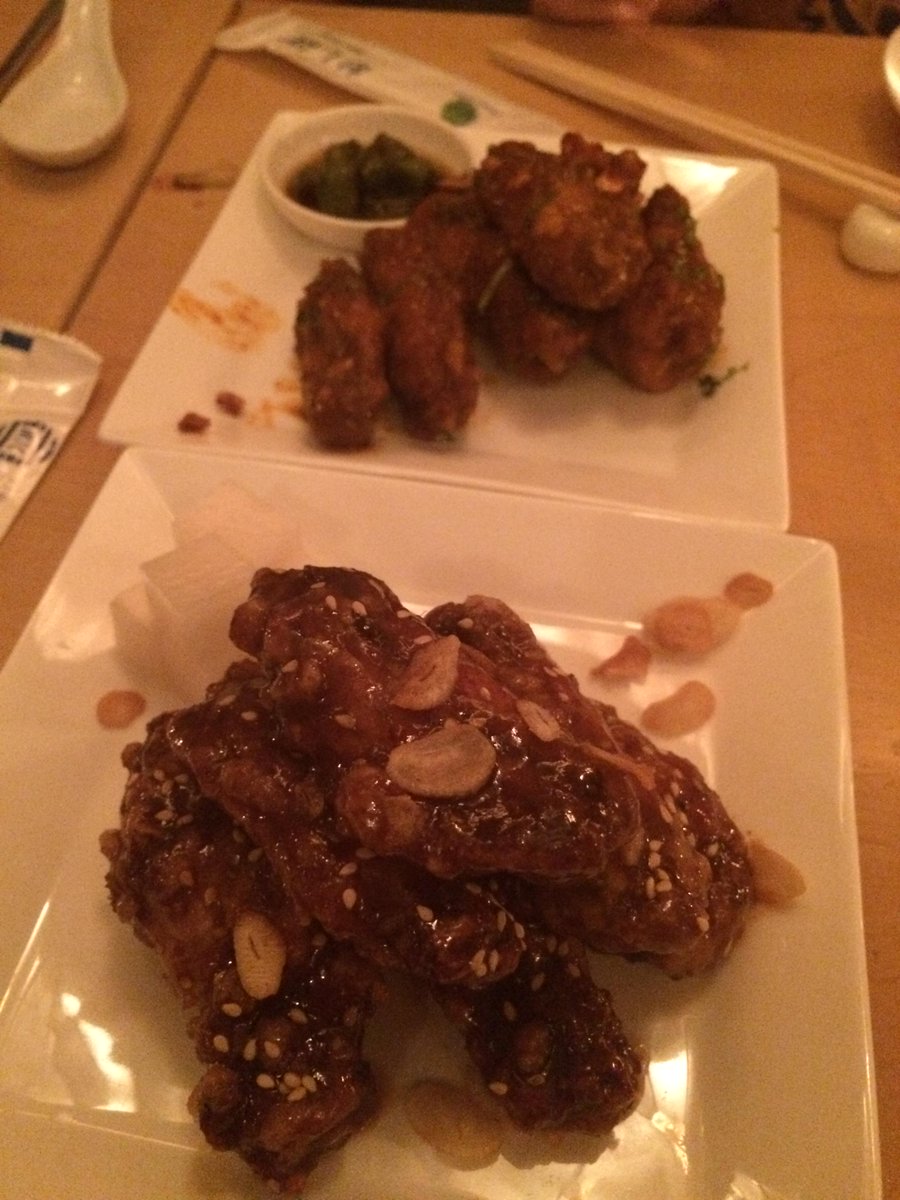 EveningnessNYC's tweet photo. Pork belly sliders garlic honey chicken wings @danjinyc @HooniKim. Waitress should know dairy's in fried rice, though http://t.co/5097ZyMZxm