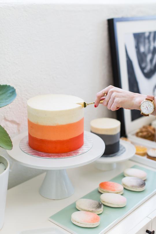 SugarAndCloth's tweet image. First up, our ombre cake created with the help of our friends @toutsuitehtx!  #willworkforcake ow.ly/NaJtg