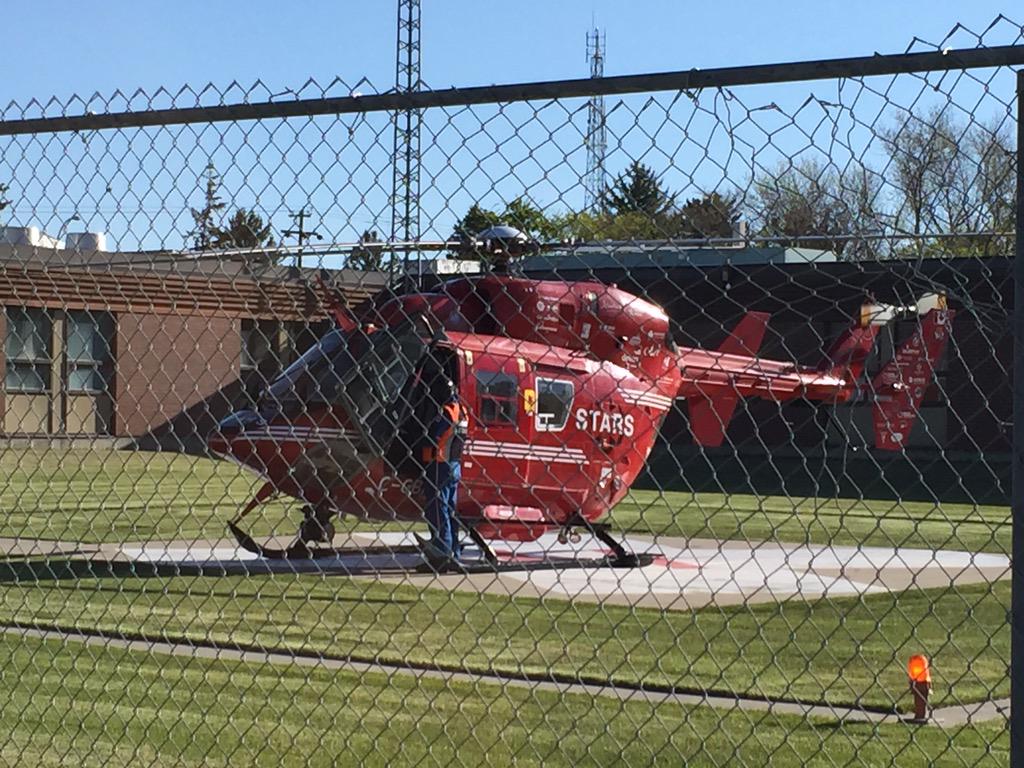 ClaresholmTown's tweet photo. #Claresholm is thankful to have @STARSambulance service in our community. Currently at #Claresholm General Hospital. http://t.co/2Yjo8fGAim