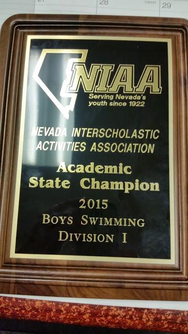 Bonanza HS Boys Swim team won the Academic State Championship. The team with the highest GPA in NV.

Go Bengals!