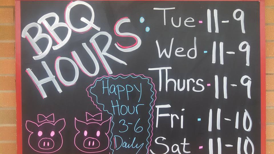 Twins1289's tweet photo. Our #BBQ hours... and don't forget, #happyhour 3-6pm daily! http://t.co/8LJT5l7gMG