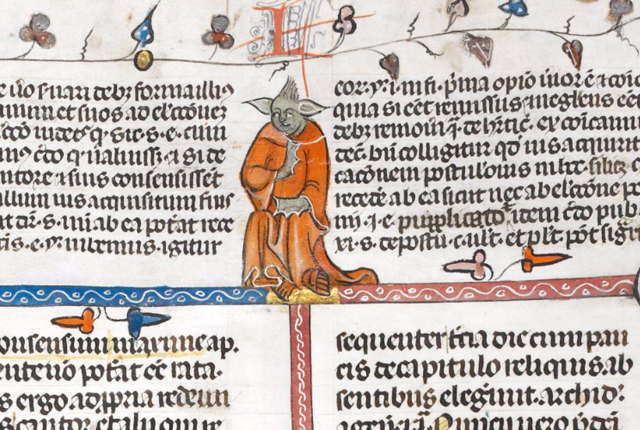 kevinstilley's tweet photo. Is This Yoda in a 14th Century Manuscript?   http://t.co/fJzNJM00aF http://t.co/Sr4zL3XAsK