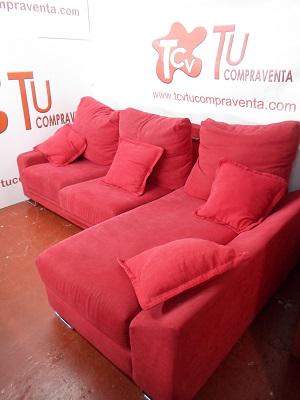 TCVTuCompravent's tweet image. Sofa chaise longue rojo 257x160 cm + 4 cojines. 180€ tcvtucompraventa.com/mobiliario-hog…