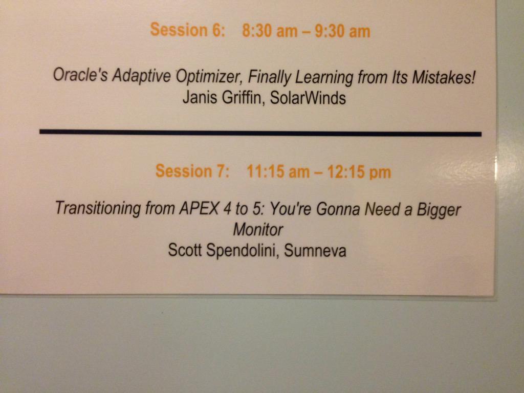 rgravens's tweet photo. #gloc15 @sspendol session starting in5 minutes #apex http://t.co/B9sIYsT6ql