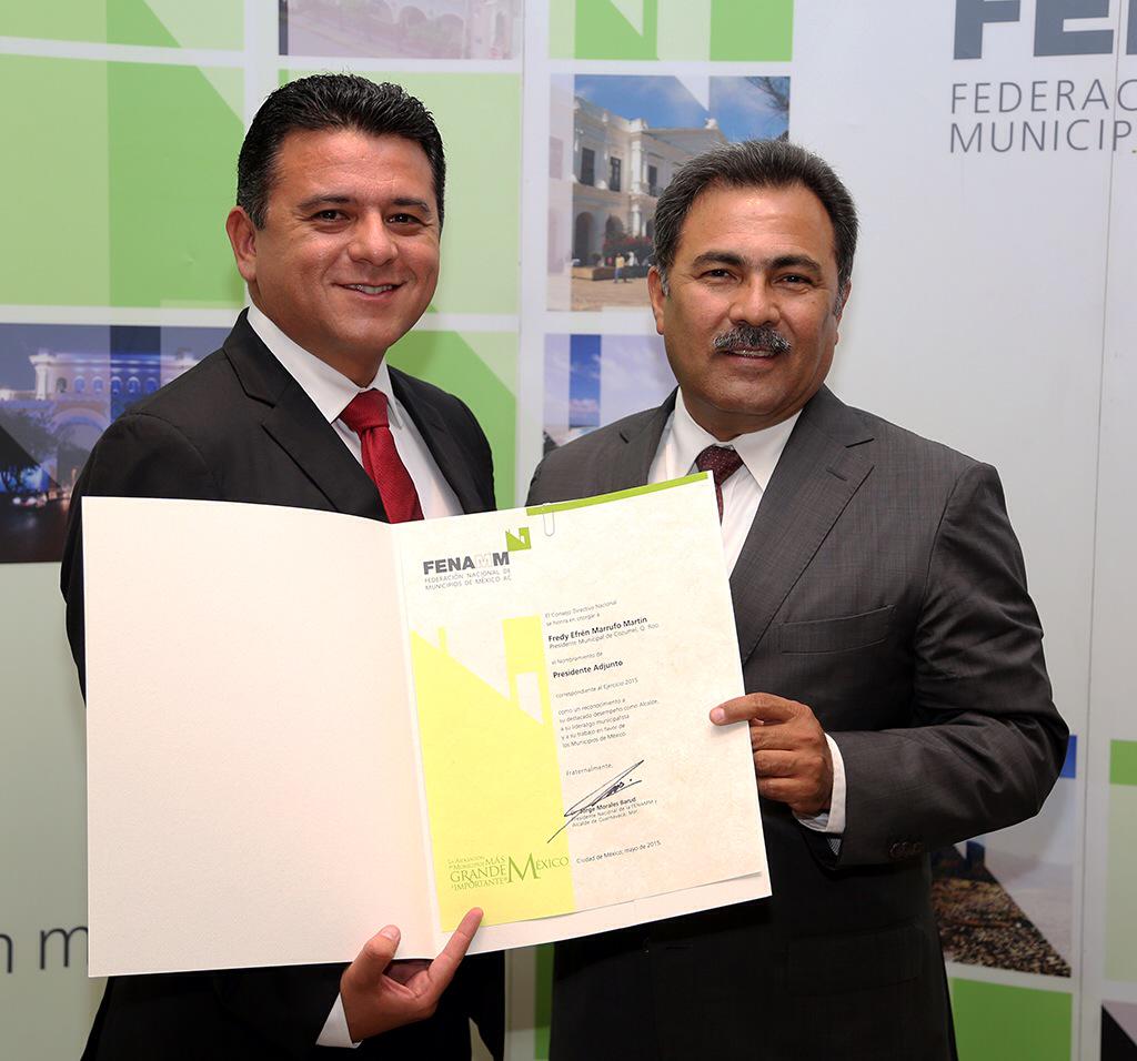 FredyMarrufo's tweet photo. Un gran honor ser nombrado Presidente Adjunto de la Federación Nacional de Municipios de México @FENAMM http://t.co/yNZZmA4w5Q
