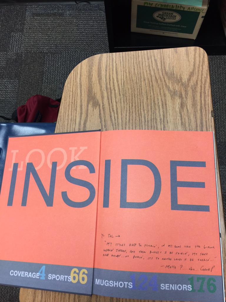 tzoharr's tweet photo. when you ask your teacher to sign your yearbook and he writes a freestyle verse instead 😂🔥 http://t.co/zplwEpYUyK