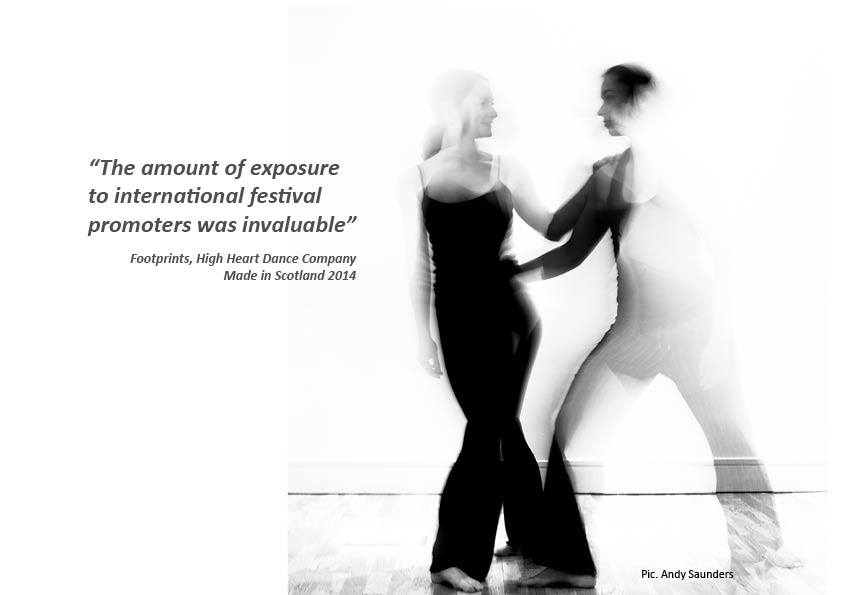 culturescotgov's tweet photo. "Exposure to international festival promotors was invaluable" @highheartdance on @MadeinScotShows 2014  #SGExpoFund http://t.co/vBbWECxUQS