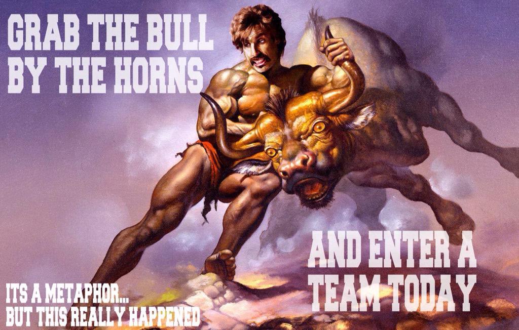 Follow White Goodman's advice and grab the bull by the horns &amp; enter a dodgeball team today! DM us for details