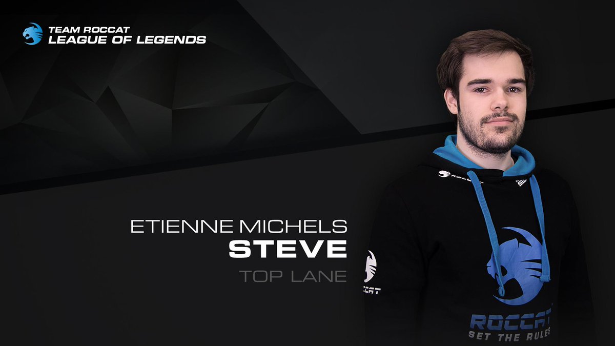 Kirstyredden's tweet photo. News Just Arrived from @ROCCAT Etienne Steve Michels is the new Top-Lane player for Roccat League of Legends squad! http://t.co/6dQUf2xMgg