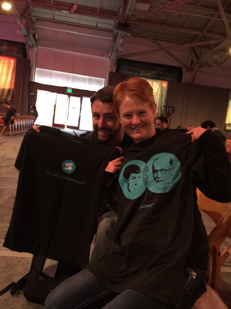 jakubhanson's tweet photo. @speakeasyapp thanks for the shirts @ #SignalConf #SpeakeasyVIP http://t.co/aiTy0EjyXx
