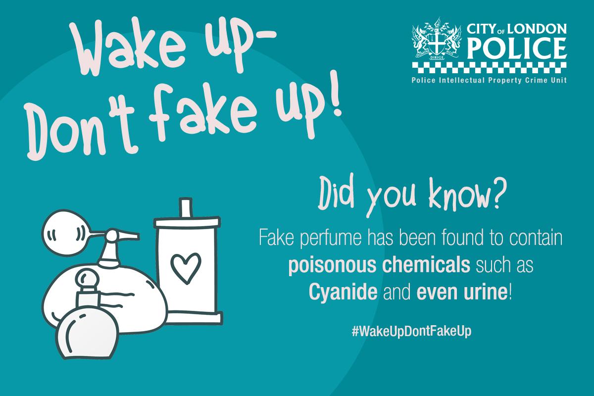IPProtectExpo's tweet photo. #WakeUpDontFakeUp - lab tests have found extremely poisonous chemical cyanide in #fake perfumes http://t.co/7Os1w5xw1z