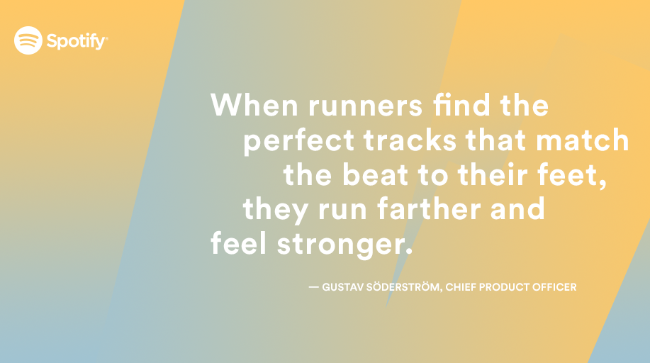 Spotify's tweet photo. You pick the pace &amp; we’ll play music perfectly matched to your speed. Runs will never be the same. 👟📱🎶 #NewSpotify http://t.co/kc1tGy3pqc