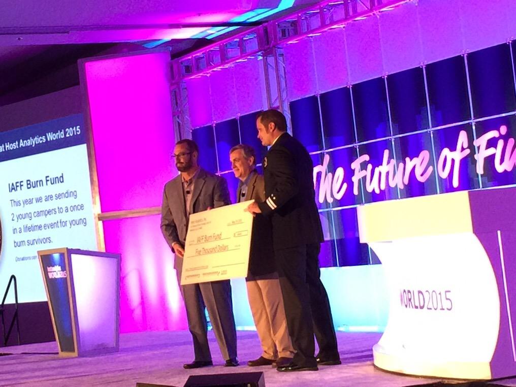 snukala's tweet photo. Hostanalytics is donating for good cause #IAFF... #HAWorld http://t.co/YpZ2dn44ag
