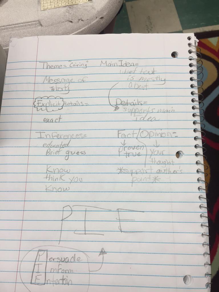 Dwyer5th's tweet photo. Taking notes for our last reading test of the year tomorrow! How cool, they are ready for middle school. @wrightdmps http://t.co/aJzbGuxkll