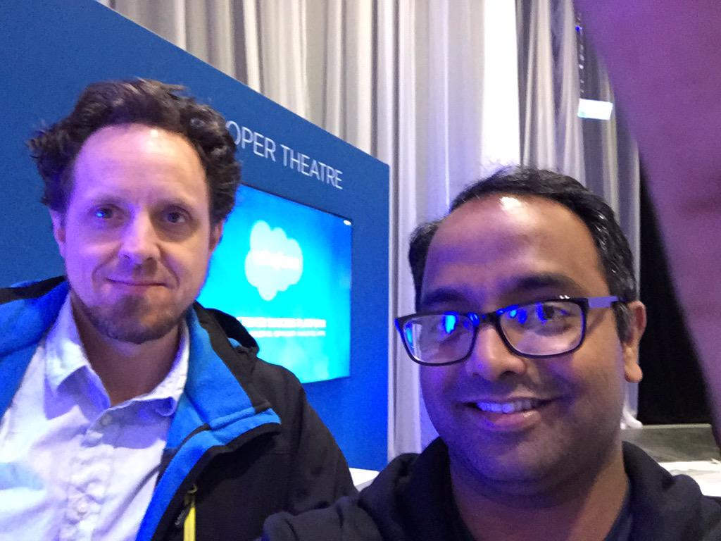 Anup's tweet photo. Doing a dry run with @pchittum of our lightning components talk #developerTheatre #SalesforceWorldTour http://t.co/ImUkBtIFSS