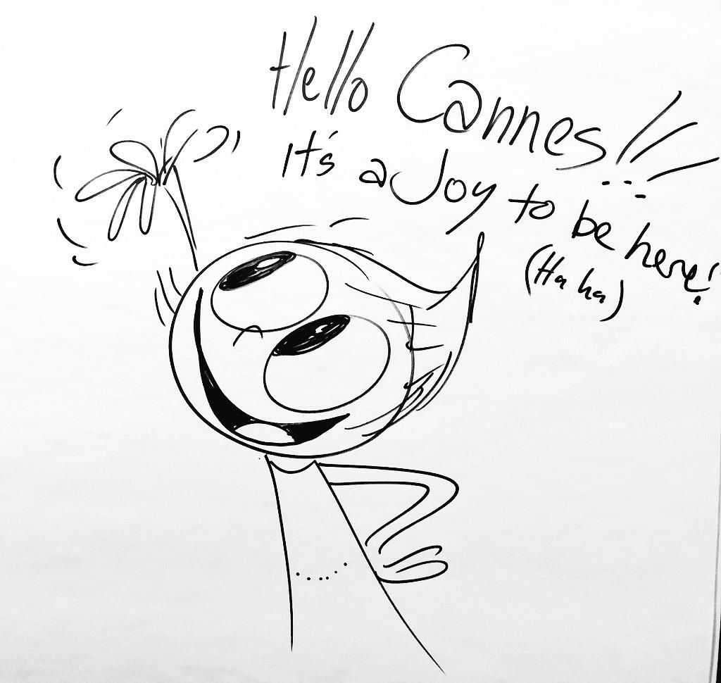 DisneyFR's tweet photo. Dessin souvenir de Pete Docter, le réalisateur de #ViceVersa, lors de son passage à #Cannes2015 pour le Festival. http://t.co/Y5iE3xlcXa