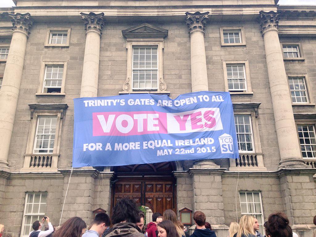 MakeGraTheLaw's tweet photo. YAAAAS TRINITY YAAAAAAS  students making a stand for equality and acceptance #MakeGraTheLaw #TáForGrá #MarRef http://t.co/1yTKC0I1wK