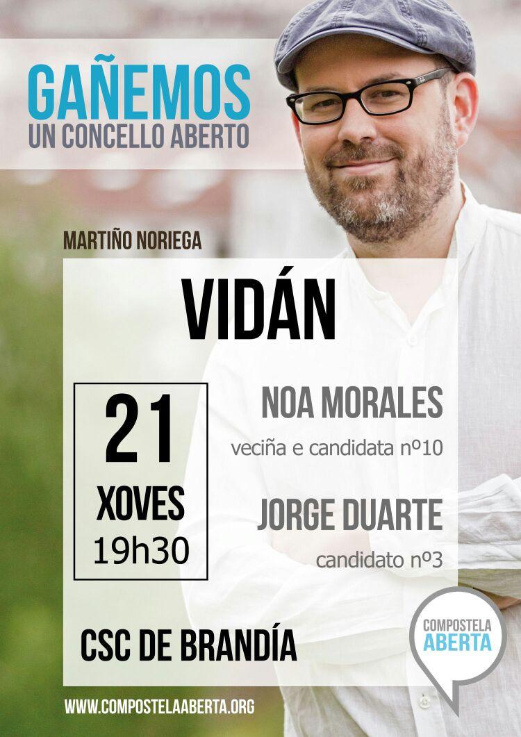 EUCompostela's tweet photo. Mañá ás 19:30 @Noamsanchez e #JorgeDuarte estarán coa veciñanza de #Vidán #QueConcelloQueres http://t.co/KQ9HeAthbv
