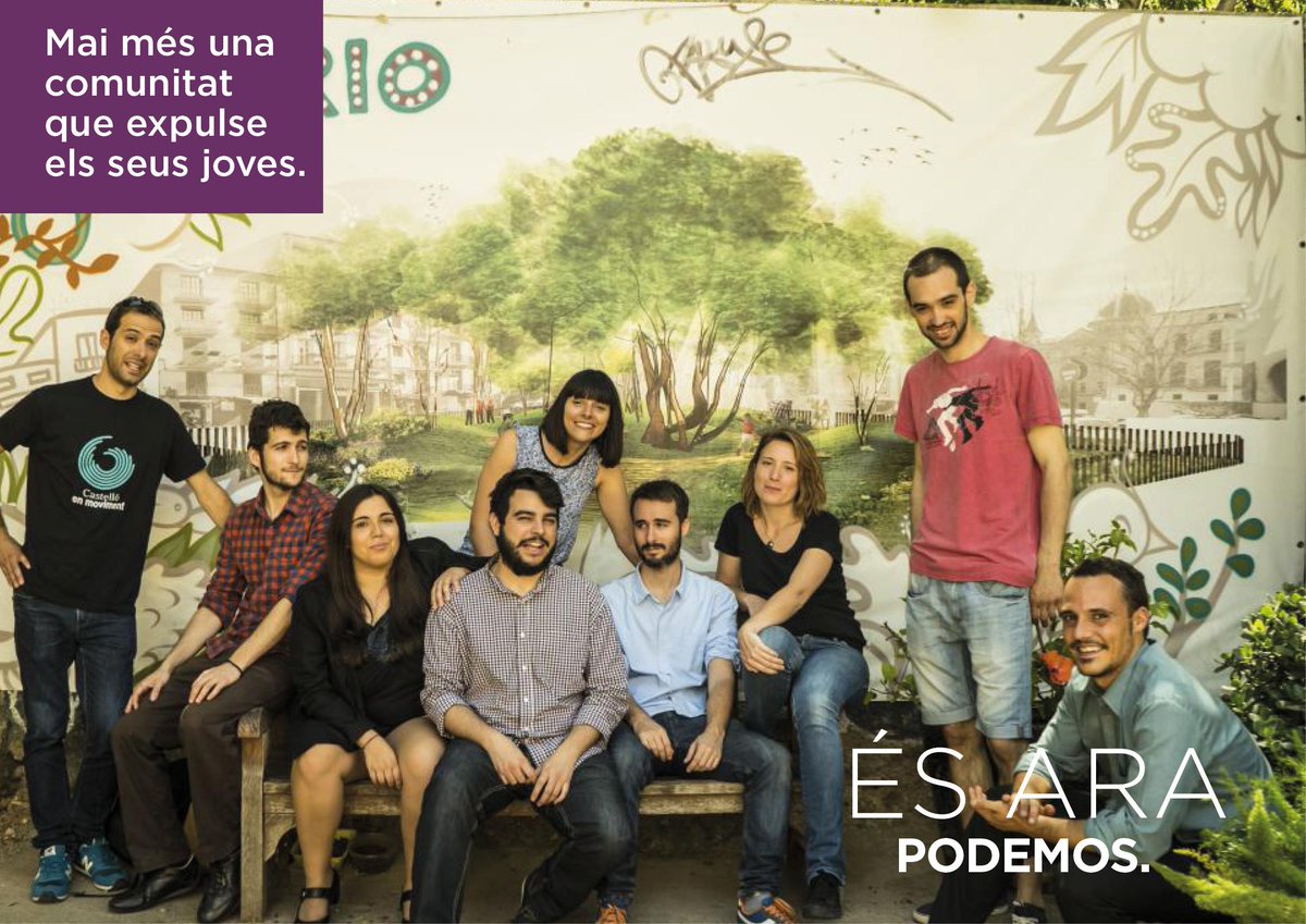 Mai més una comunitat autònoma que expulse els seus joves. Els valencians els volem ací. #ÉsAra <a href="/Podem_/">Podem</a>