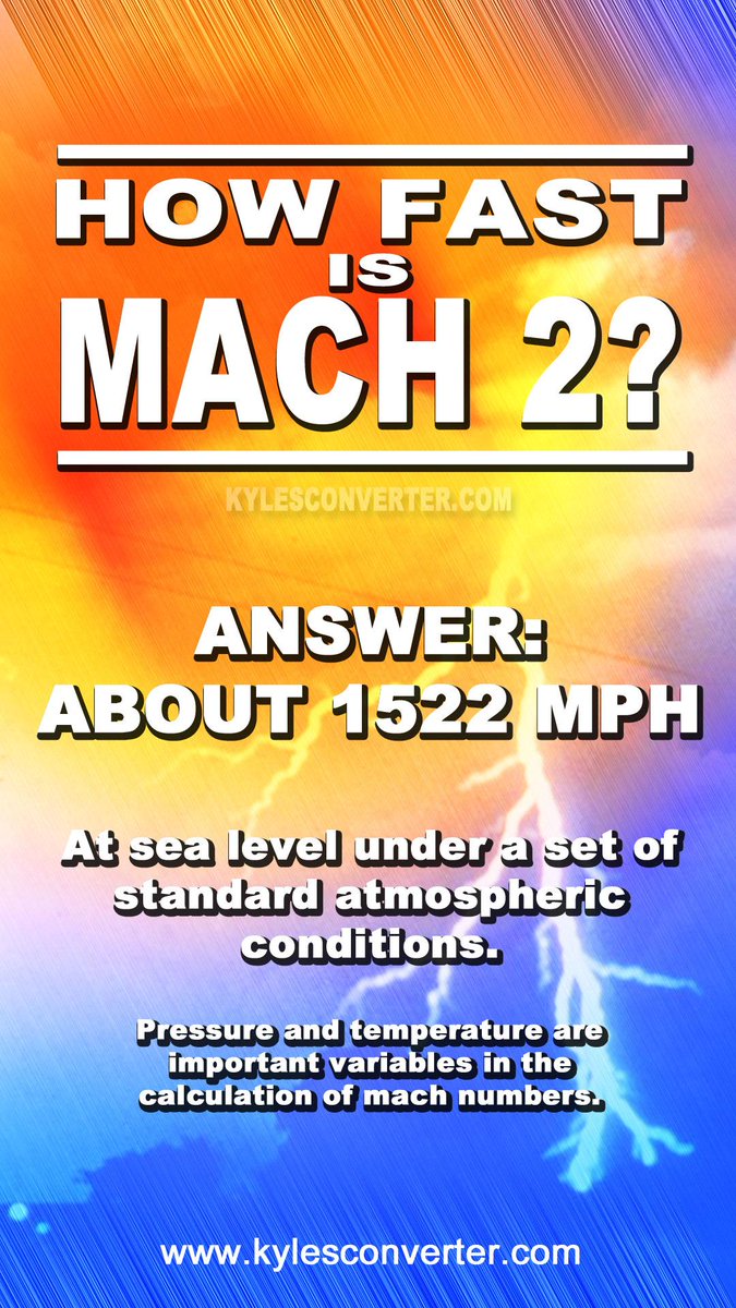 KylesConverter's tweet photo. So, after #theflash many ppl are asking how fast is mach 2?  About 1522 MPH at sea lvl at STP: http://t.co/cwUH63t3n8 http://t.co/AWPEDqoVIz