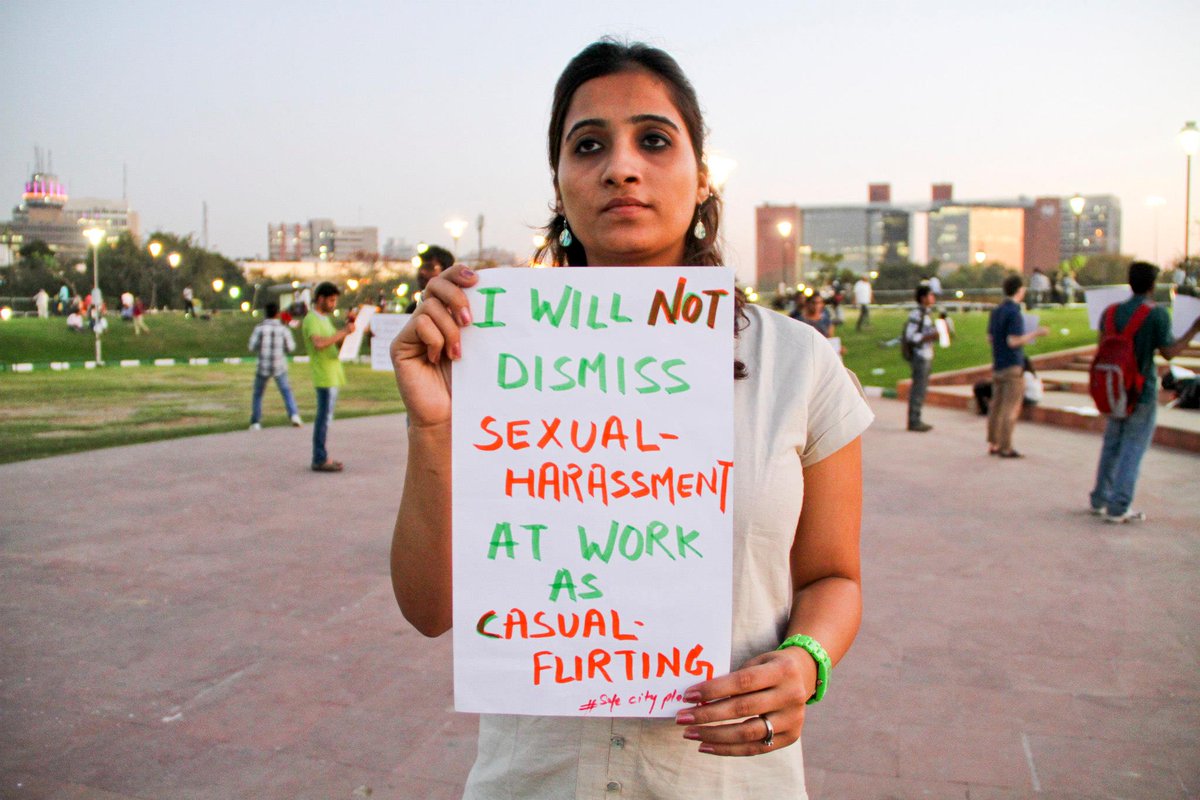 BlankNoise's tweet photo. " I pledge to not dismiss harassment at work as 'casual flirting' " -ActionHeroRicha @baxiabhishek #SafeCityPledge http://t.co/E69IvMBK69