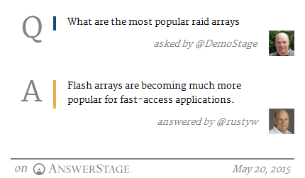 UpboundSales's tweet photo. What are the most popular raid arrays #demostage http://t.co/gyz4Y1x1Js http://t.co/dNTOzQpIU7