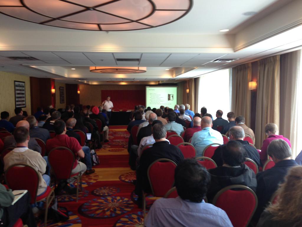 rgravens's tweet photo. #gloc15 @RicVanDyke doing the "getting the execution plan" talk to a packed room http://t.co/UzMSDGOigI