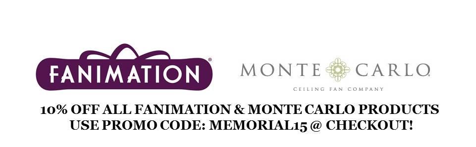 ShopAztec's tweet image. Don't forget-10% off ALL Fanimation &amp;amp; Monte Carlo products when you shopazteclighting.com.  promo code: MEMORIAL15.