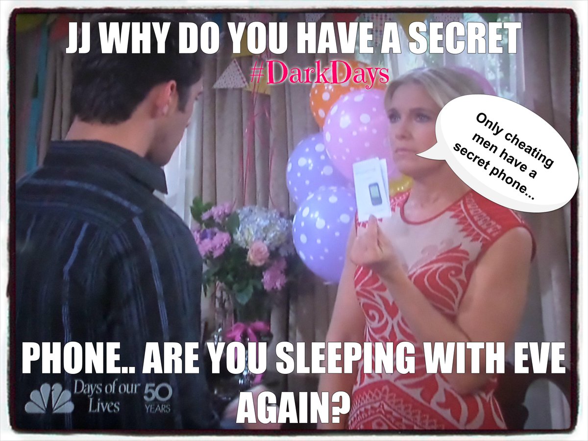 DarkDays79's tweet photo. @1CaseyMoss @missyreeves4 @nbcdays #DarkDays #DaysMemes #SecretPhone #ScumBagStyle http://t.co/eANYHCl5dn