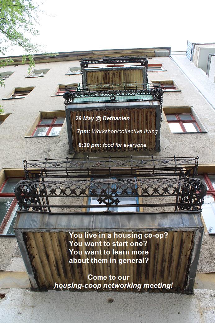 Ihr wollt mehr über Hausprojekte erfahren? Kommt zu unserem Vernetzungstreffen am 29. Mai, 19 Uhr im Bethanien!