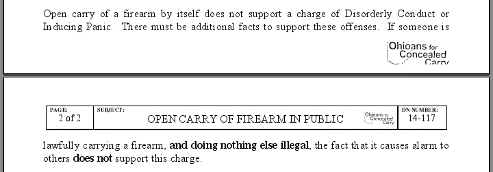 mikebrowncover's tweet photo. 4. "Open carry of a firearm does NOT support a charge of Disorderly Conduct or Inducing Panic" but we can kill you. https://t.co/Wc29ssYII5